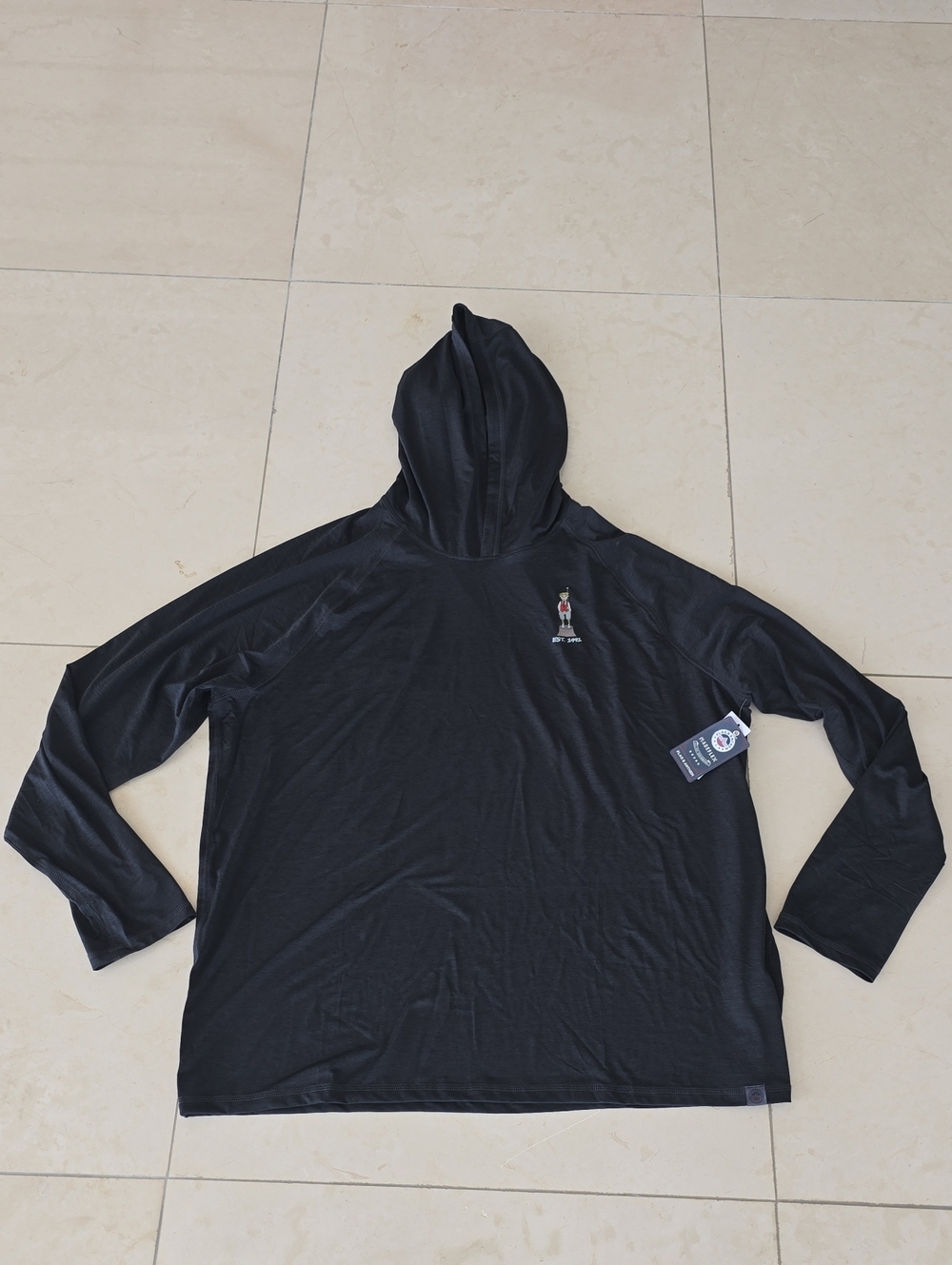NWT Hooded Lightweight Long-Sleeve Performance Golf Tee - Black/ Gray - XXL